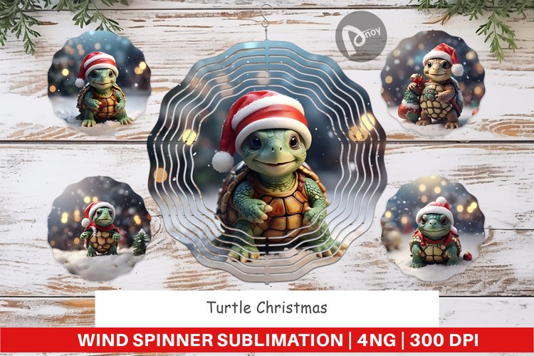 Wind Spinner Turtle Christmas