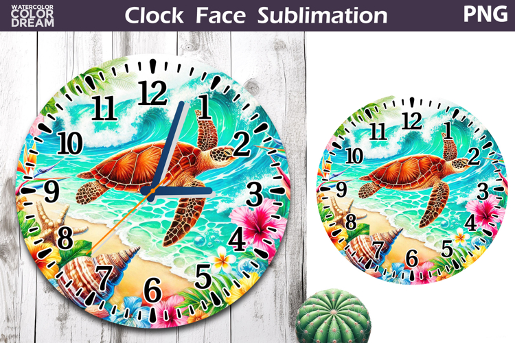 Sea Turtle Clock Face| Sea Ocean Clock Sublimation