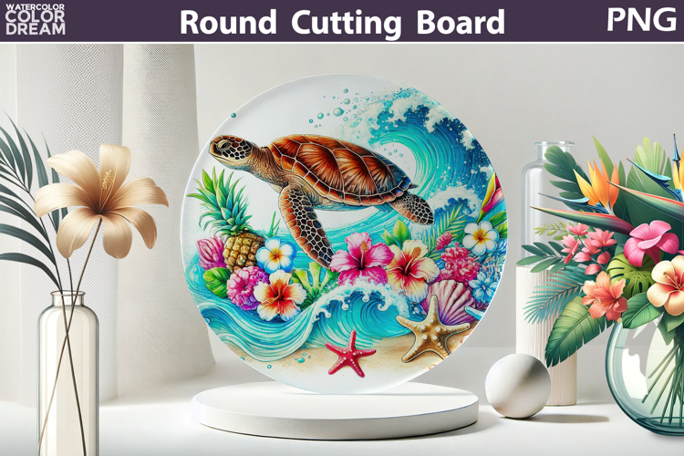 Sea Turtle Glass Kitchen Cutting Board