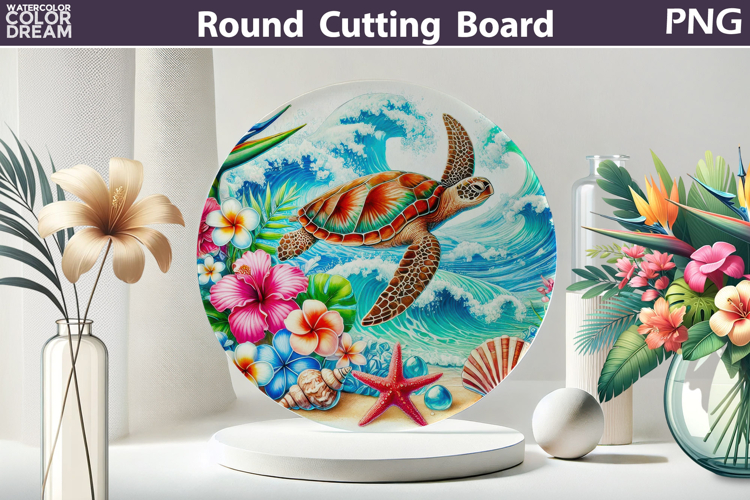 Sea Turtle Glass Kitchen Cutting Board