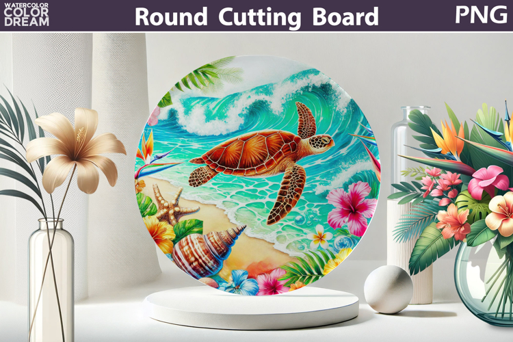 Sea Turtle Glass Kitchen Cutting Board