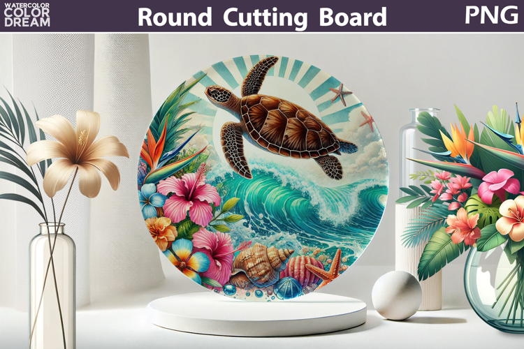 Sea Turtle Glass Kitchen Cutting Board