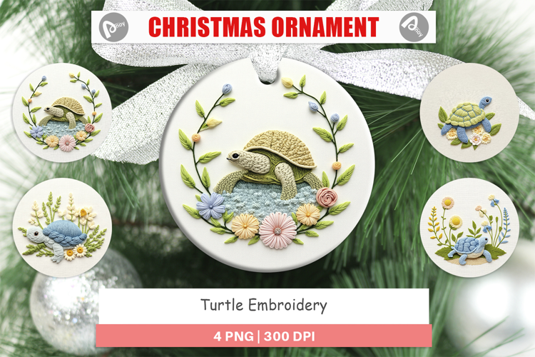 Ornament Turtle Embroidery