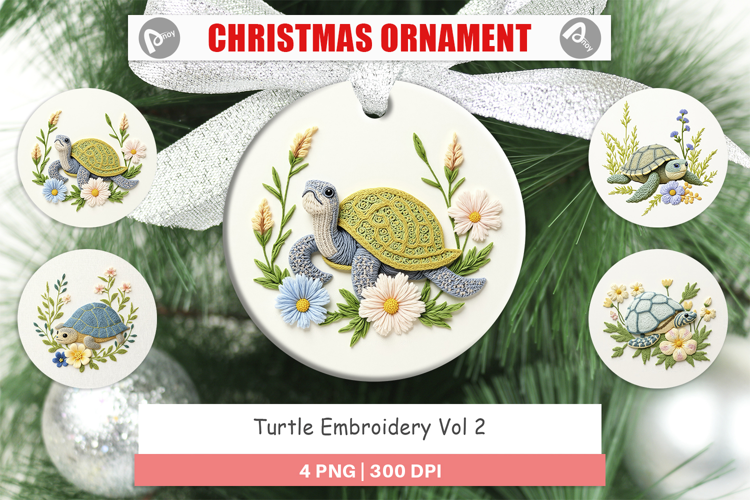 Ornament Turtle Embroidery