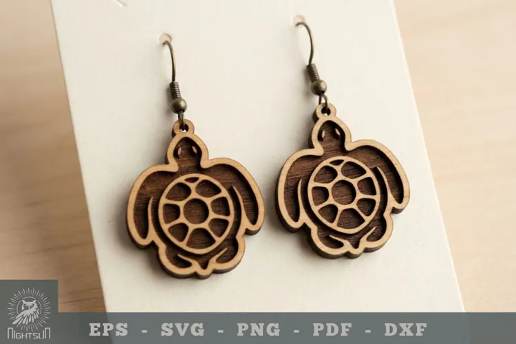 Turtle Lasercut Earring 2