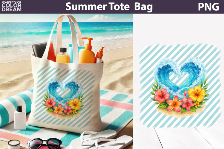 Sea Turtle Tote Bag | Summer Beach Sublimation