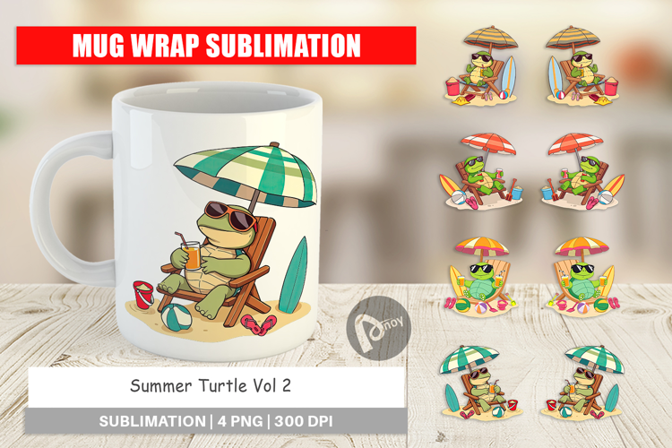 Mug Wrap Summer Turtle