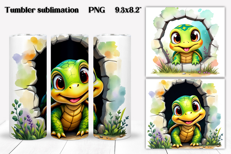 Cute turtles tumbler wrap | Turtle tumbler PNG design