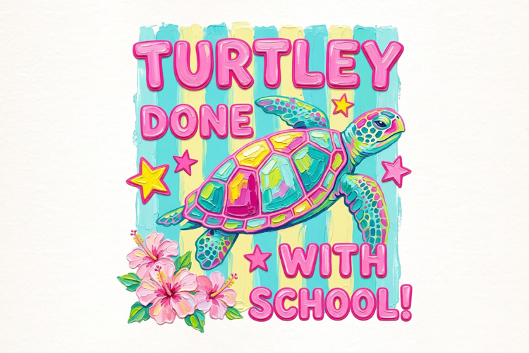 Turtley Done With School PNG