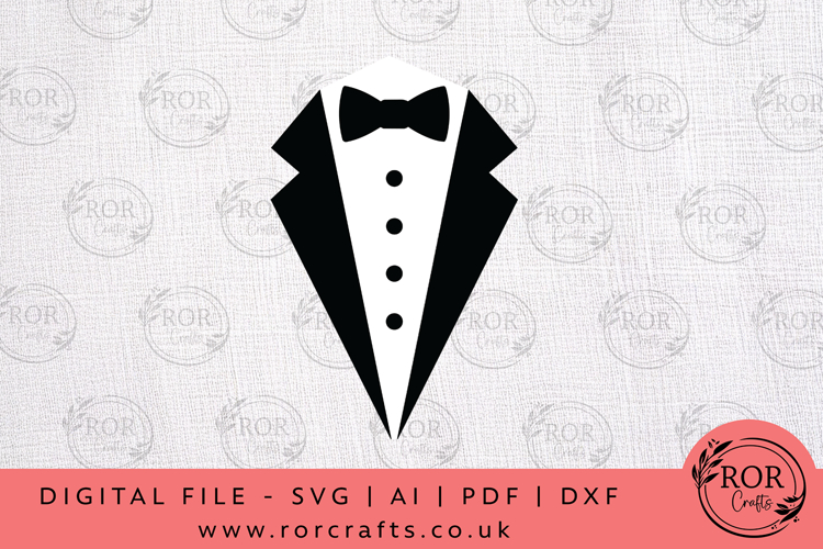 Classic Tuxedo Suit Clipart SVG Design