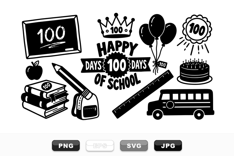 100 Days Of School Celebration Clipart Bundle