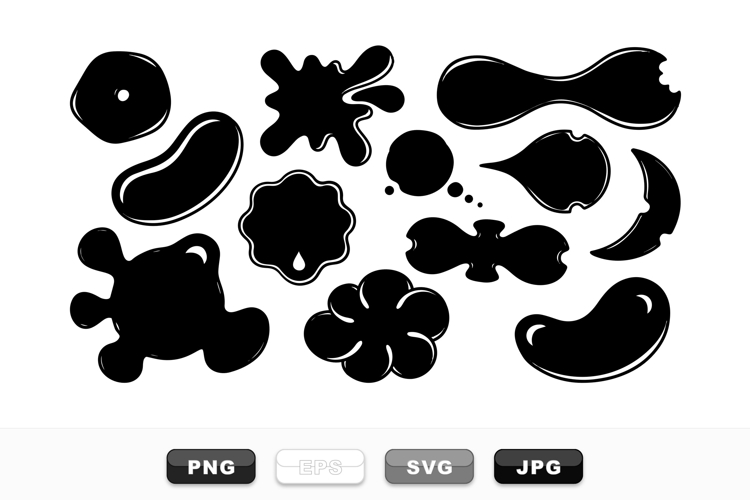 Abstract Ink Blot SVG Clipart Set For Crafts