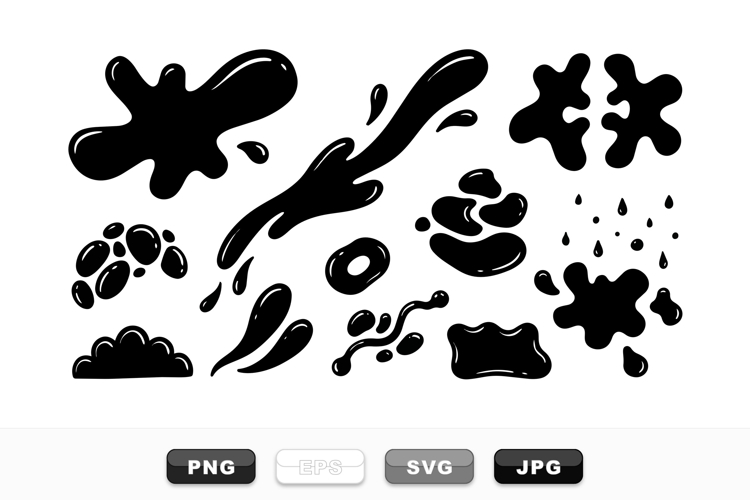 Black Ink Splatter Clipart Pack for Crafts