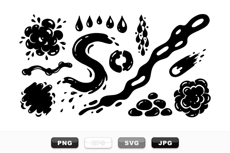 Abstract Ink Splash Clipart Set for Designers