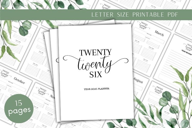 2026 Yearly and Monthly Goal Planner Printable