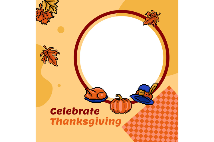 Twibbon thanksgiving celebration party template design