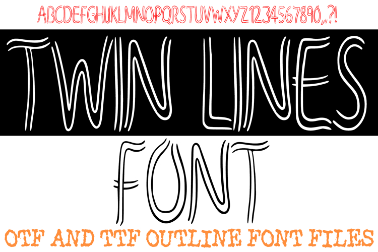 Twin Lines Font Duo Letters Parallel Alphabet ABC Text OTF