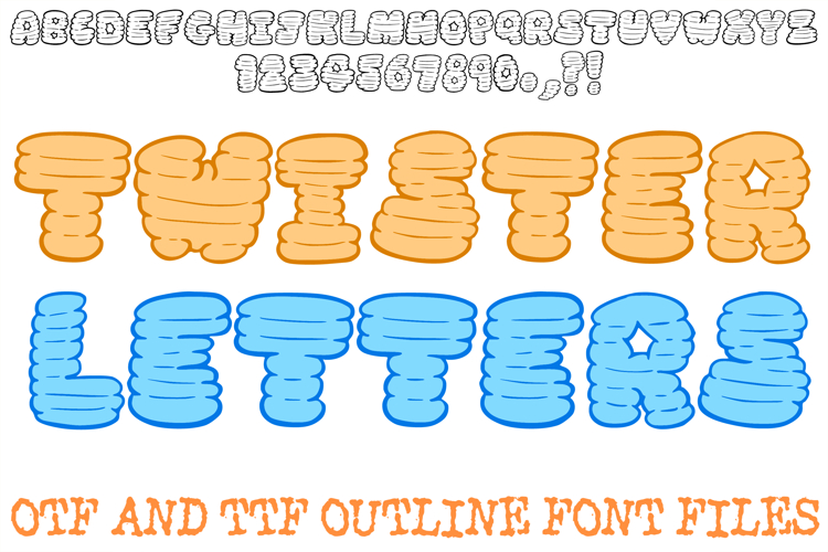 Twister Letters Font Cartoon Puffy Bouncy ABC OTF Type