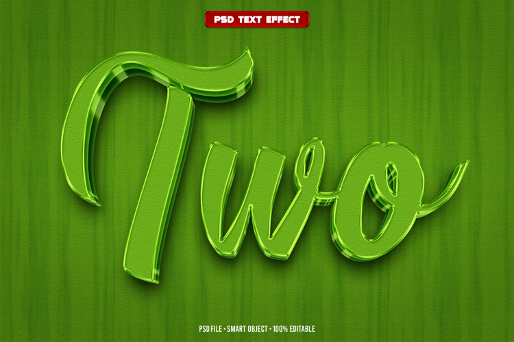Two 3D editable text effect