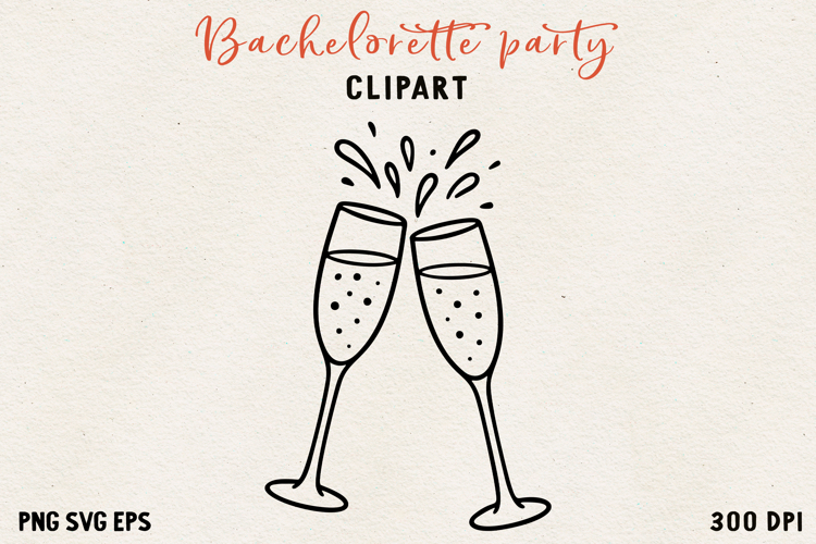 Bachelorette Party Line Art Clipart Bride SVG PNG EPS