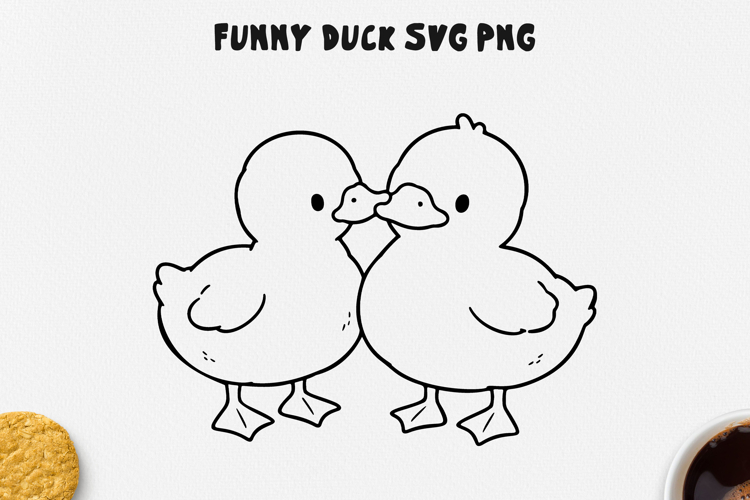 Cute Duck Doodle Clipart PNG SVG