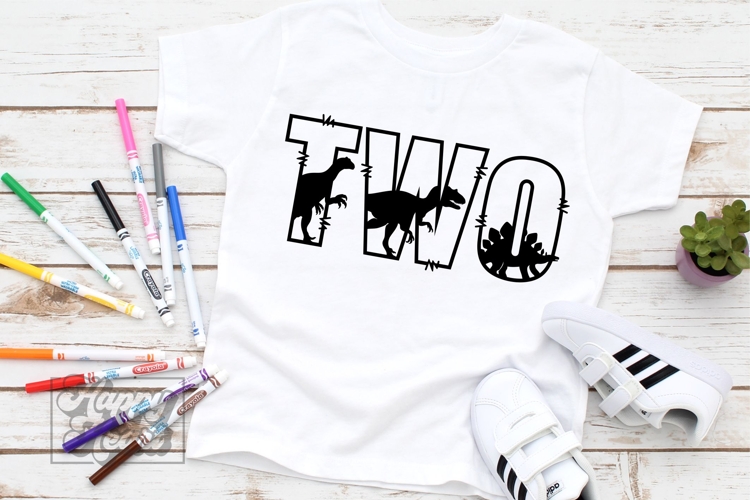 2nd Birthday Boy Dinosaur SVG - Two Dinosaur Shirt PNG 2