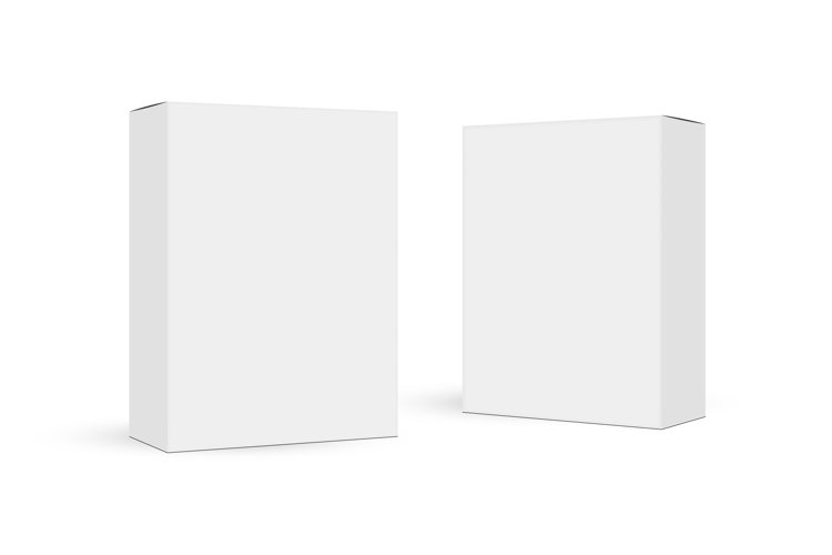 Two Paper Rectangular Packaging Boxes, Side View example image 1
