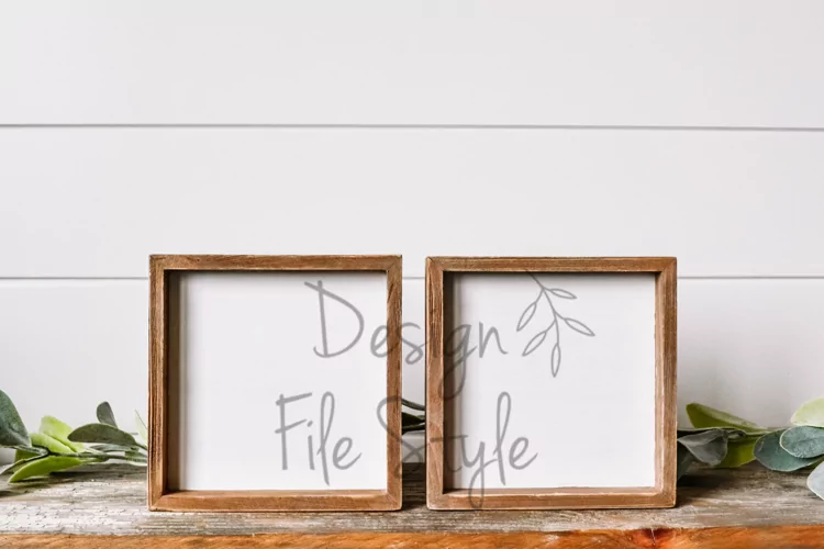 Two Wood Signs Mockup |Stock Photo|Flat Lay | Digital Mockup