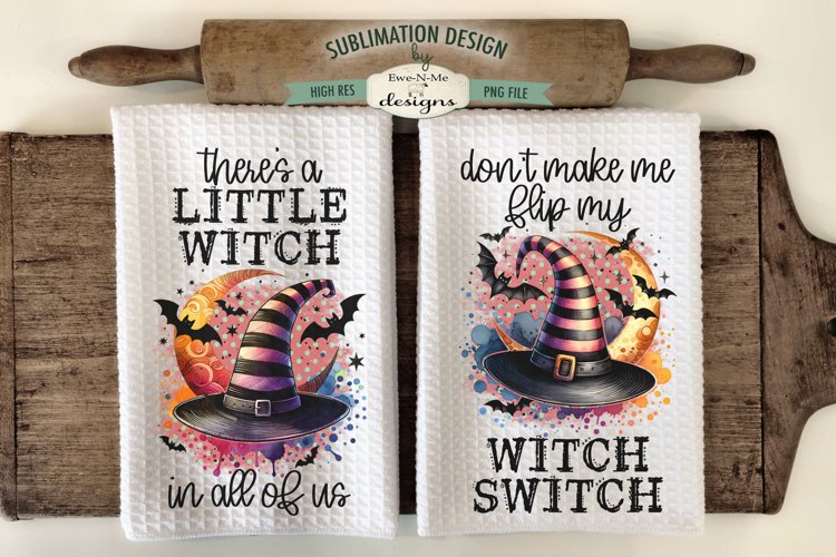 Witch Hat Halloween Kitchen Towel Sublimation Designs
