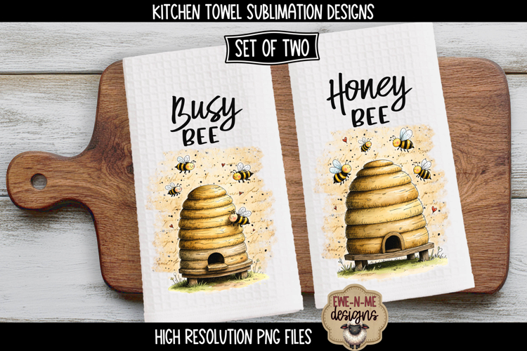 Bee Hives and Bees - Sublimation Kitchen Towel Designs