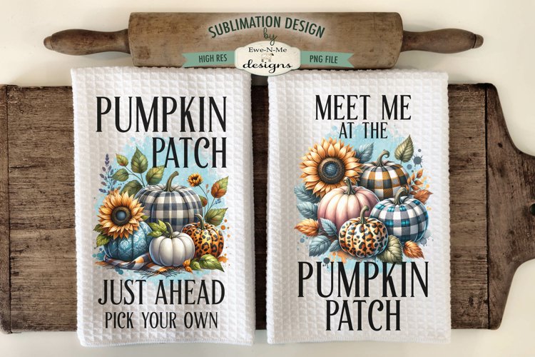 Pumpkin Patch Plaid Pumpkins Towel Sublimation Designs
