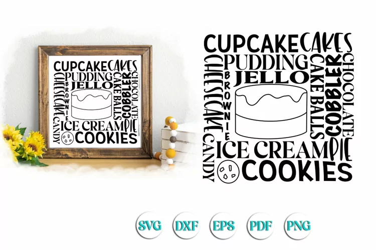 Types of Dessert Subway Art SVG Cut file