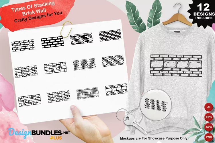 Types of Stacking Brick Wall Clipart Set