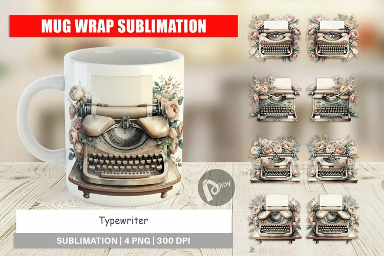Mug Wrap Typewriter