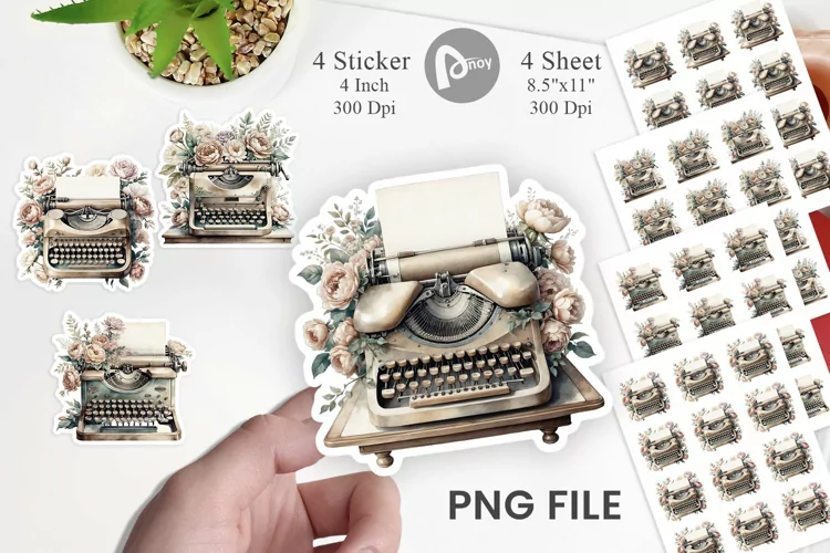 Typewriter Sticker