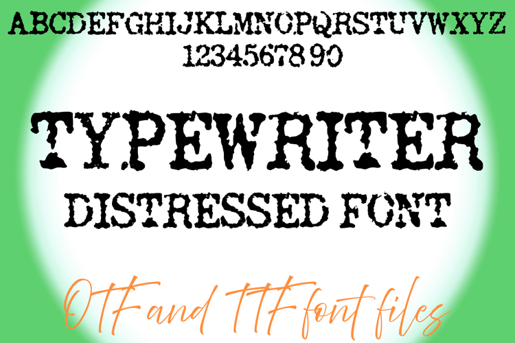 Typewriter Distressed Alphabet Lettering ABC Text Font Type