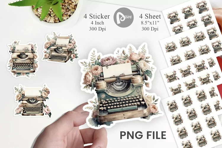 Typewriter Sticker