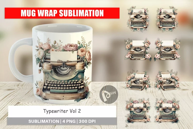 Mug Wrap Typewriter