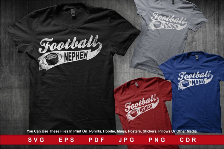 Typography Football Nephew Nenaw Cousin Nana