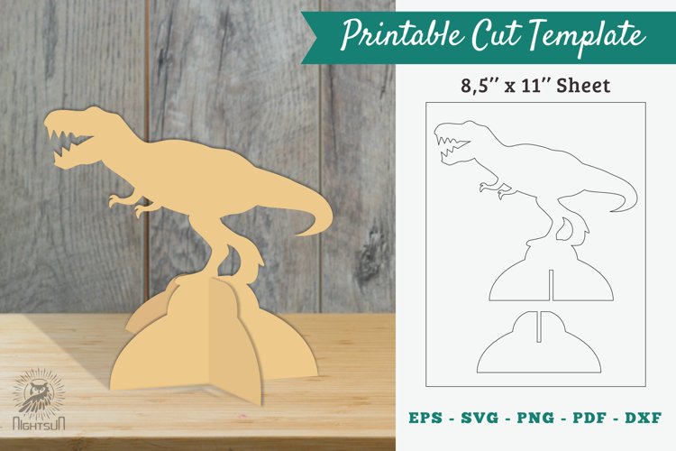 Tyrannosaurus Rex Printable Cut Template example image 1