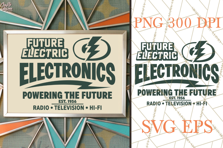 Retro Future Electric SVG PNG Atomic Age Sign