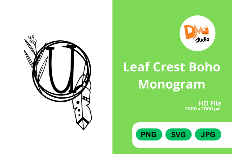 Leaf Monogram Svg Image 2