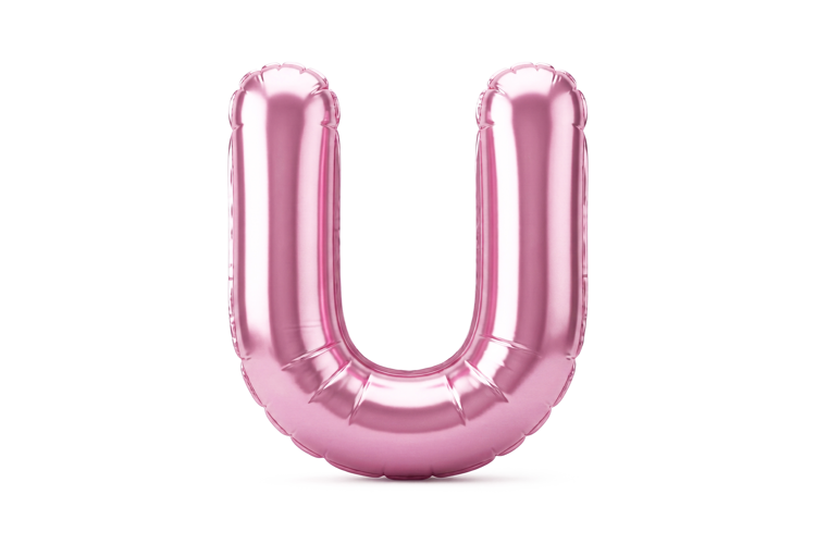 Pink Metallic Letter U Foil Balloon Party Decoration