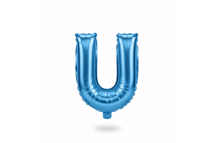 Blue Metallic Letter U Foil Balloon Party Decoration example image 1