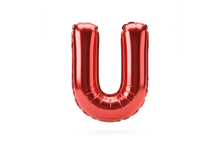 Red Metallic Letter U Foil Balloon Party Decoration
