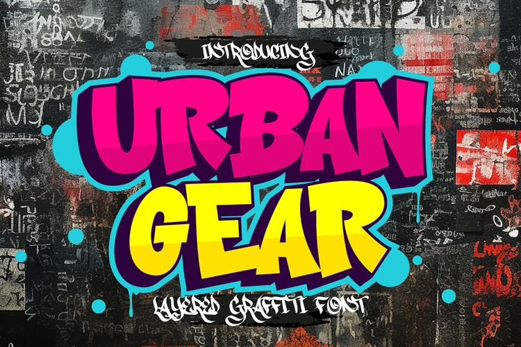 Urban Gear - Layered Graffiti Font