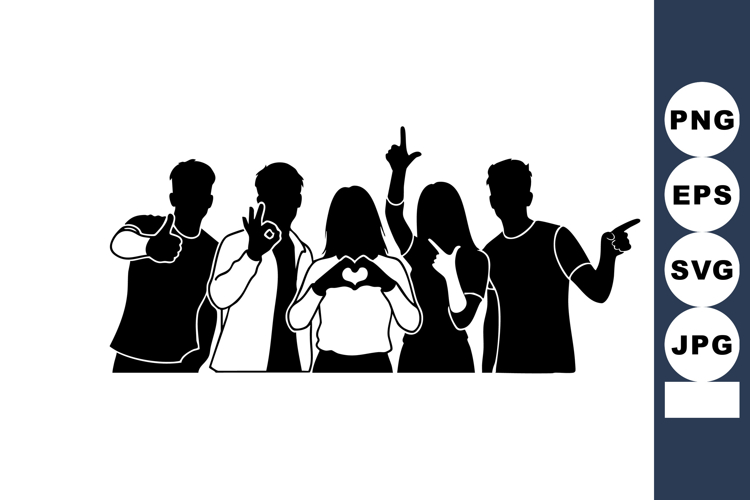 Group Of People Silhouette Image 7