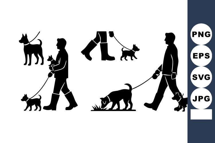 Dog Walking Silhouette Image 8