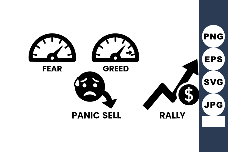 Financial Market Fear Greed Panic Sell Rally Vector Illustra