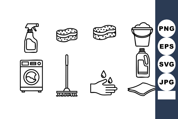 Essential Cleaning Tools Vector Illustration Pack